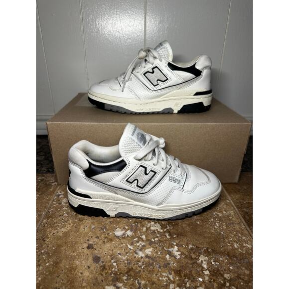 New Balance 550 White Black Gray Leather Mens Sneakers Sz M5 W6.5 Fashion Shoes main image 7